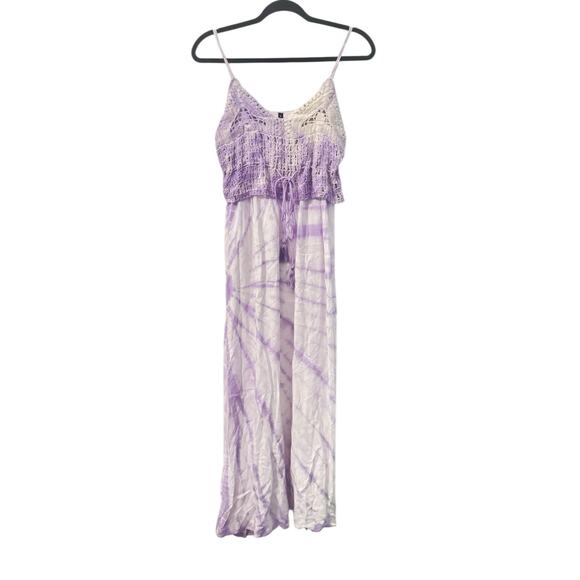 NWT! Raviya Women's Tie-Dyed Boho Crochet Maxi Dress Cover-Up - Size Medium - Picture 4 of 7